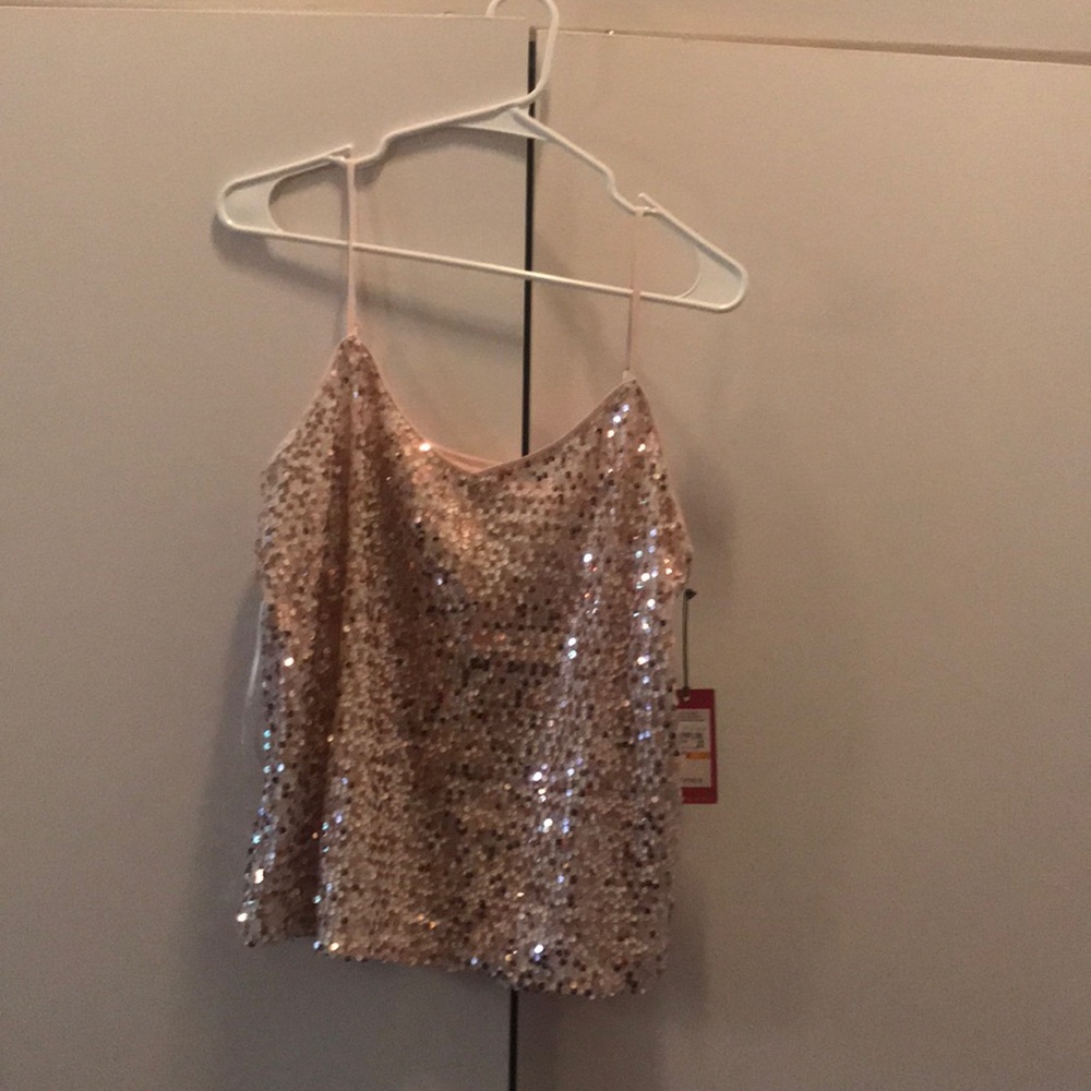 Never worn Vince Camuto pink sequin tank.